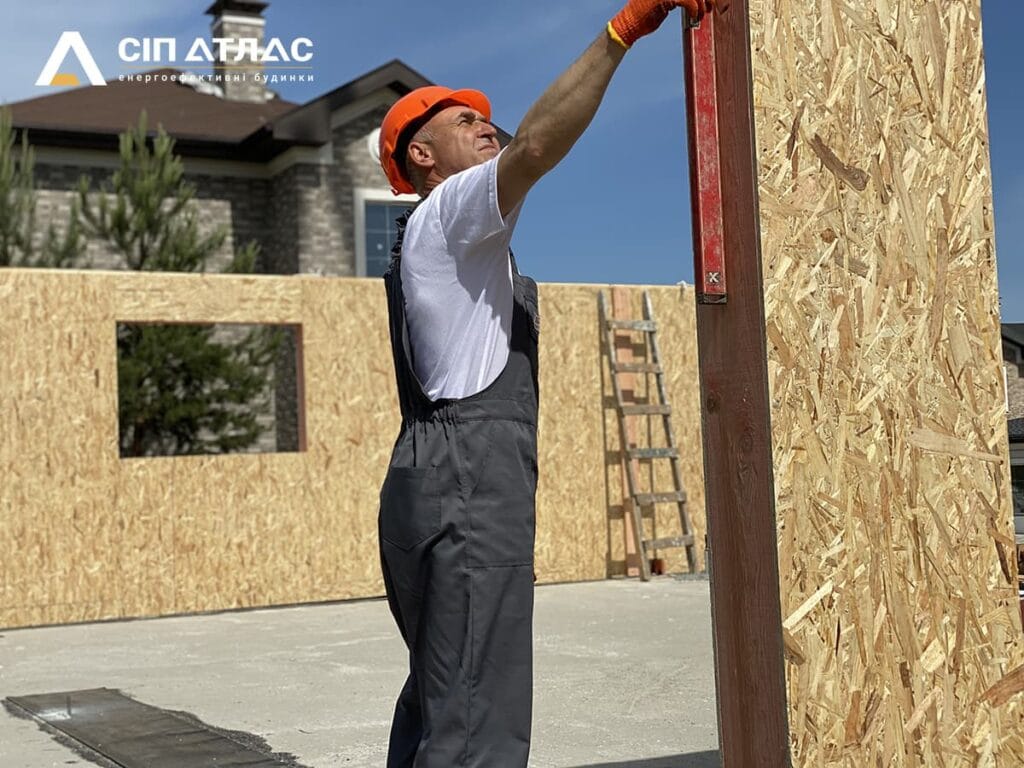 installation of a house kit with walls